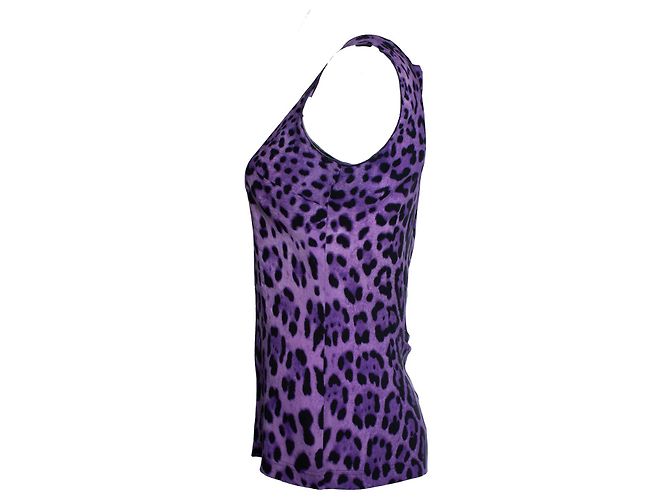 Top sin mangas con estampado de leopardo Dolce & Gabbana Púrpura - vista 4