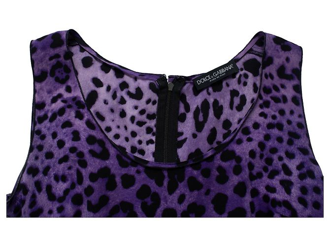 Top sin mangas con estampado de leopardo Dolce & Gabbana Púrpura - vista 5