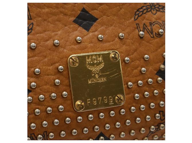 Mini Boston 2WAY in pelle PVC con logo MCM Marrone - vista 4