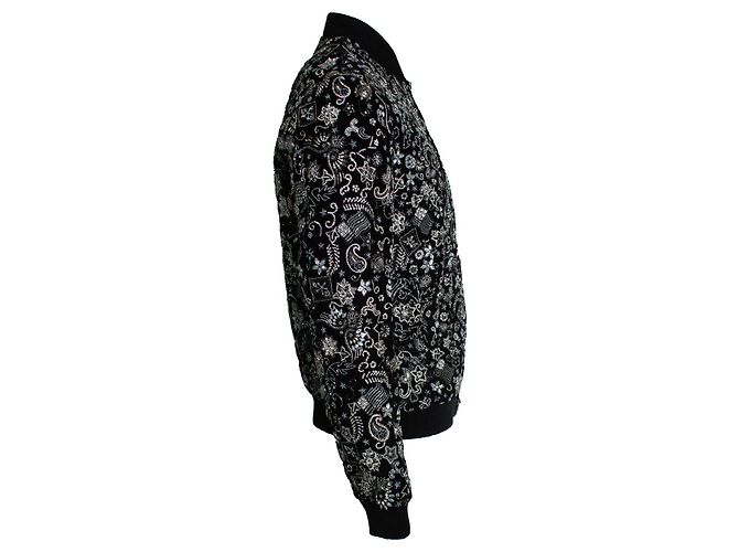 Saint Laurent, Bomber teddy in velluto cristallo 2018 Nero - vista 2