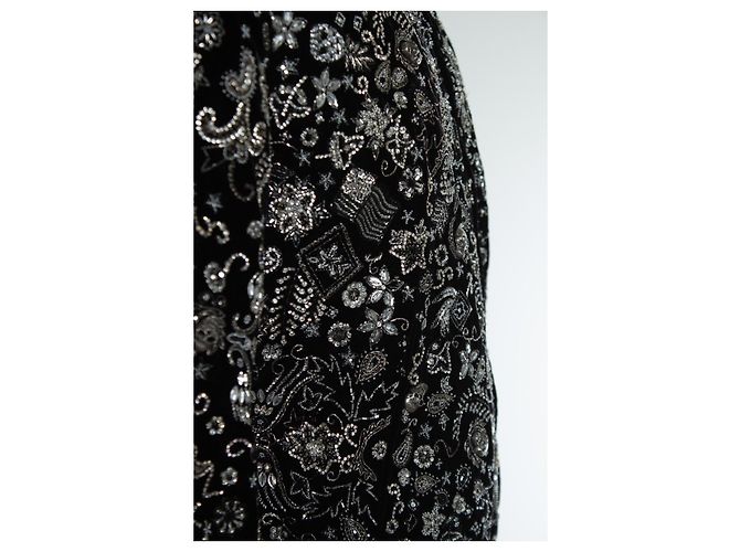Saint Laurent, Bomber teddy in velluto cristallo 2018 Nero - vista 5