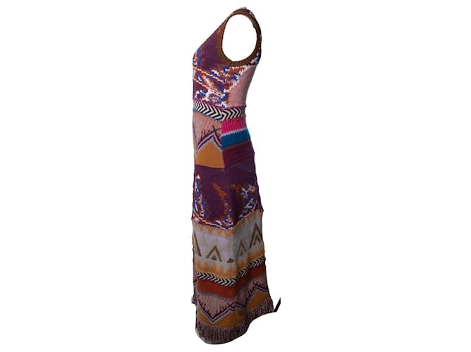 Etro, Maxikleid aus Intarsienstrick Mehrfarben - Ansicht 3