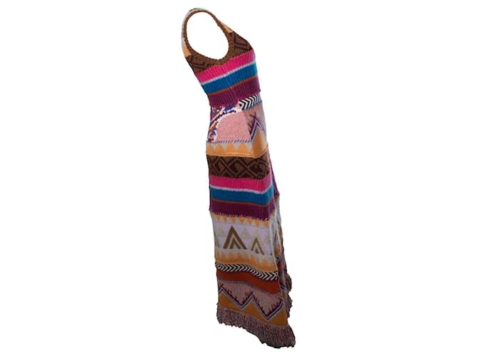 Etro, Maxikleid aus Intarsienstrick Mehrfarben - Ansicht 4