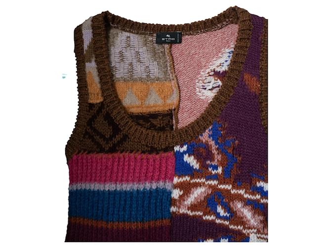 Etro, Maxikleid aus Intarsienstrick Mehrfarben - Ansicht 8