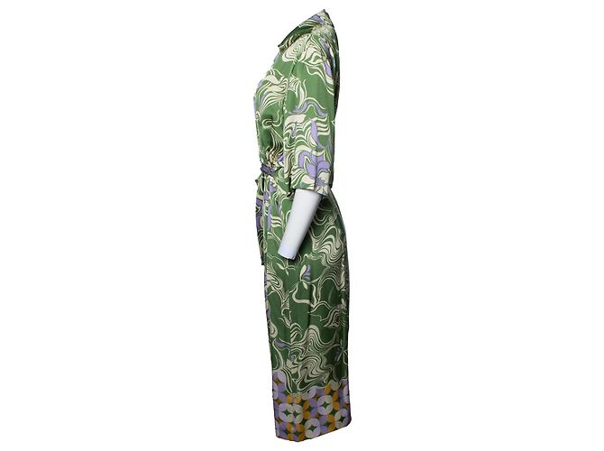Vestido envolvente Dakola verde multi de Dries van Noten - vista 2
