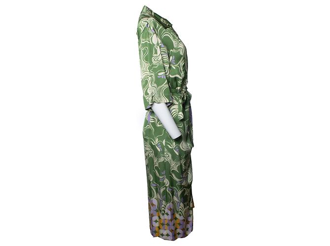 Vestido envolvente Dakola verde multi de Dries van Noten - vista 3