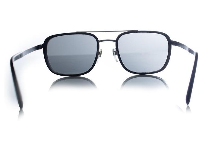 Bulgari Bvlgari, óculos de sol aviador em metal polarizado na cor preta Preto - vista 4
