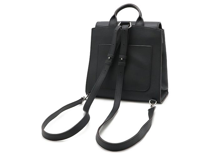MCM Visetos Logo Backpack Coated Canvas Leather Black - view 2