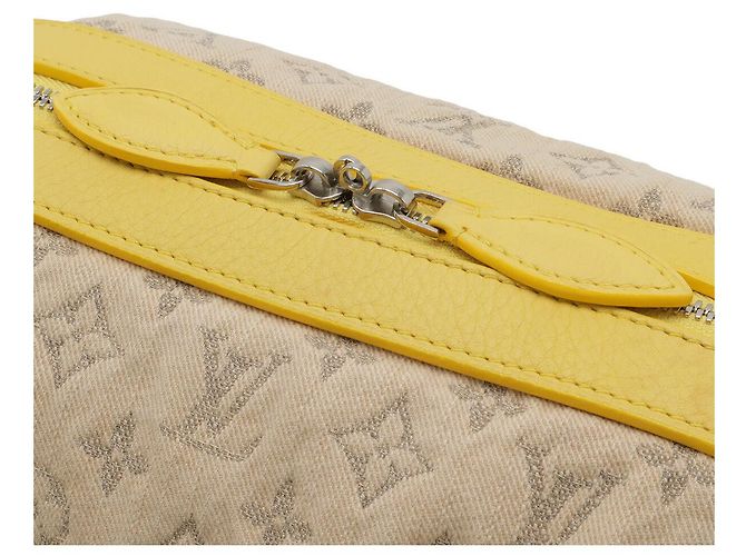 Borsa a Spalla in Denim Monogram Louis Vuitton Giallo - vista 4