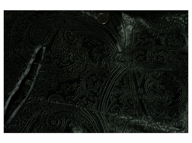 Etro, blazer de terciopelo verde con estampado paisley - vista 8
