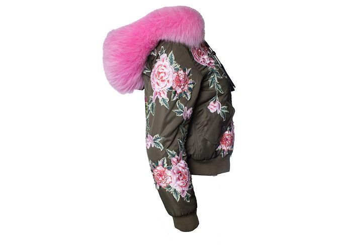 Philipp Plein, jaqueta bomber com capuz e bordado floral Multicor - vista 3