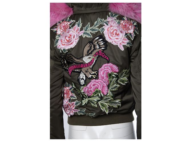 Philipp Plein, jaqueta bomber com capuz e bordado floral Multicor - vista 8