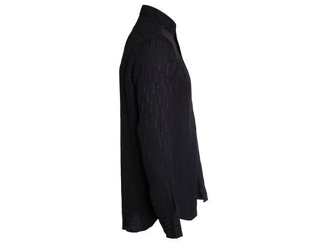 Camicia in seta nera con gocce di stelle di Saint Laurent Nero - vista 2