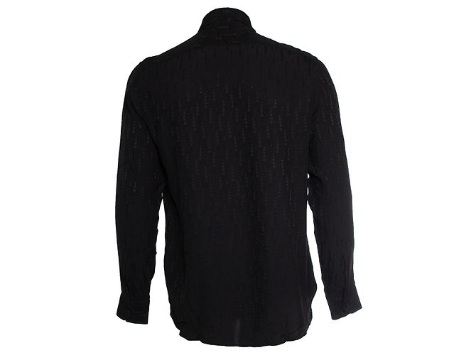 Camicia in seta nera con gocce di stelle di Saint Laurent Nero - vista 3
