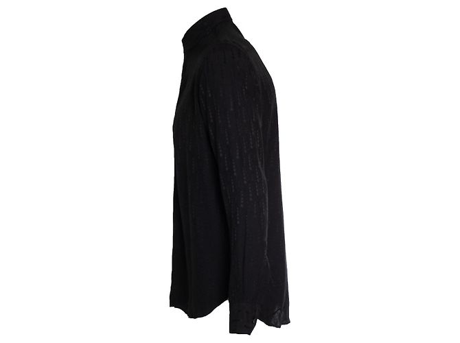 Camicia in seta nera con gocce di stelle di Saint Laurent Nero - vista 4