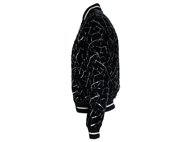 Giacca bomber argento Teddy tangle Saint Laurent 2019 Nero - vista 3