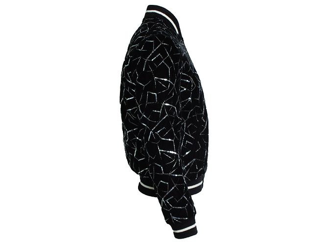Giacca bomber argento Teddy tangle Saint Laurent 2019 Nero - vista 4