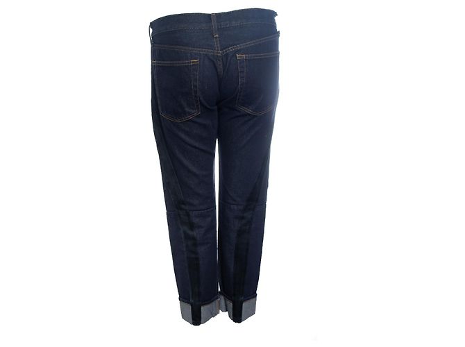 Junya Watanabe, jeans oscuros índigo con tobillos doblados Azul - vista 2