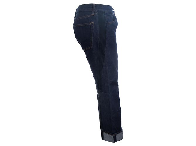 Junya Watanabe, jeans oscuros índigo con tobillos doblados Azul - vista 3