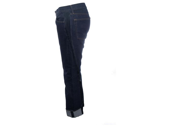 Junya Watanabe, jeans oscuros índigo con tobillos doblados Azul - vista 4