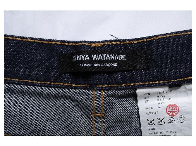 Junya Watanabe, jeans oscuros índigo con tobillos doblados Azul - vista 5