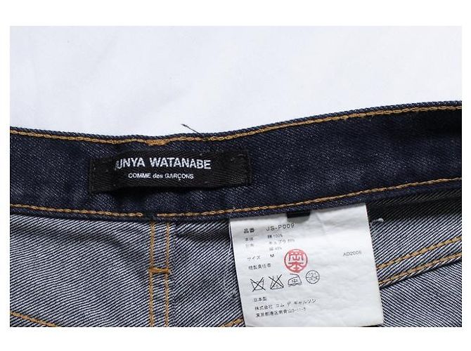 Junya Watanabe, jeans oscuros índigo con tobillos doblados Azul - vista 7