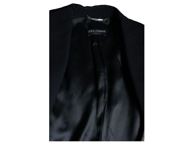Dolce & Gabbana, blazer negro con cierre de velcro - vista 7