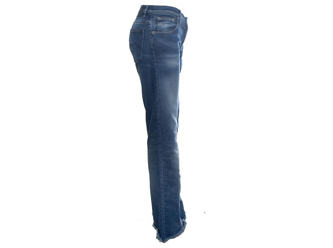 R13, jeans azul Jane con bordes sin terminar - vista 3