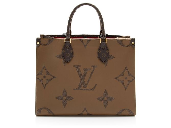 Sac Onthego MM en toile Monogram géant Louis Vuitton Marron - vue 3