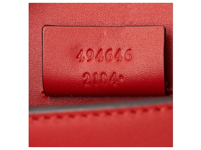 Gucci Leather Sylvie Super Mini Bag Rosso - vista 6