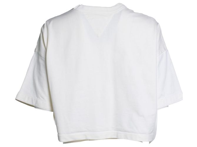 Bottega Veneta, cremefarbener Baumwollpullover mit Rundhalsausschnitt Weiß - Ansicht 3
