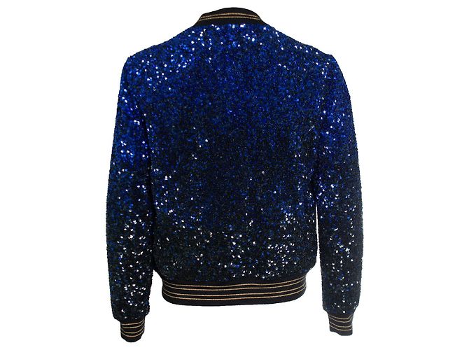 Saint Laurent, Degrade sequinned wool bomber jacket Multiple colors - view 2