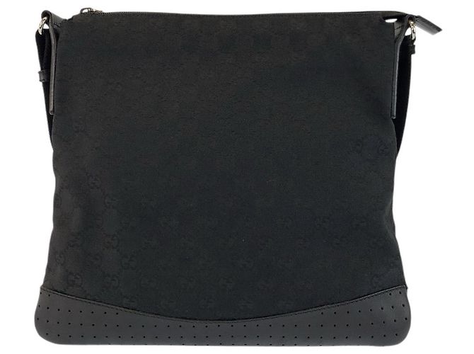 Borsa a Spalla in Tela GG e Pelle Gucci Nero - vista 2