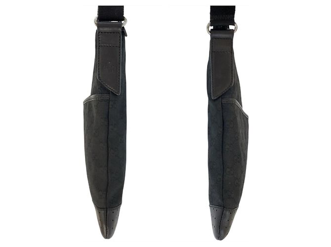 Borsa a Spalla in Tela GG e Pelle Gucci Nero - vista 7