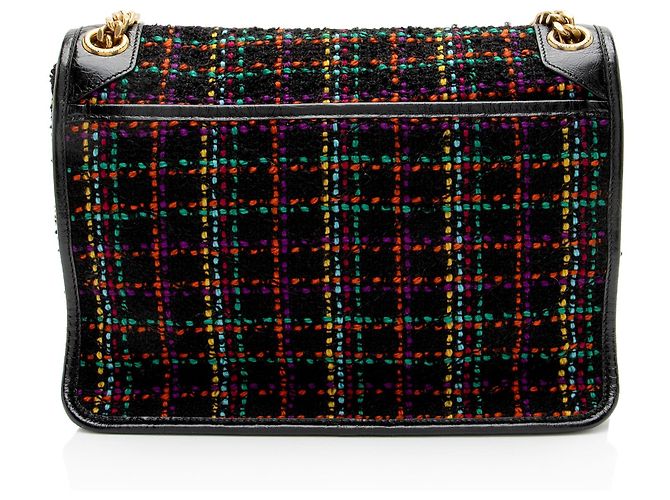 Borsa a Spalla Media Niki in Tweed Saint Laurent Nero - vista 3