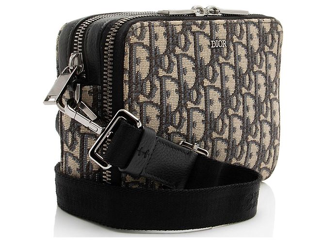 Pochette con doppia zip Dior Oblique Blu - vista 2