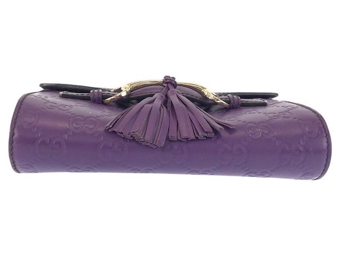 Gucci Leder Schultertasche Horsebit Emily Lila - Ansicht 10