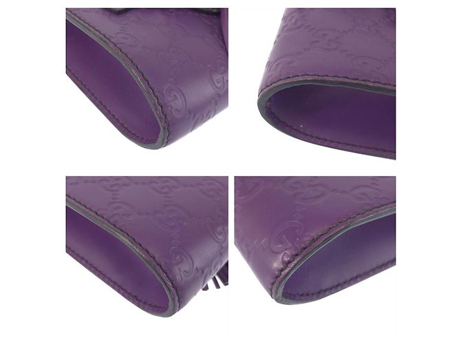 Gucci Leder Schultertasche Horsebit Emily Lila - Ansicht 3