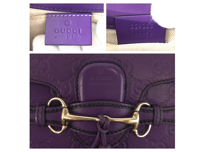 Gucci Leder Schultertasche Horsebit Emily Lila - Ansicht 4