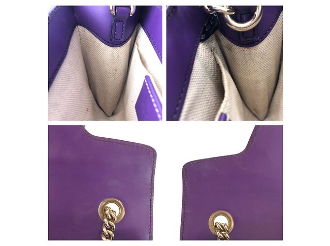 Gucci Leder Schultertasche Horsebit Emily Lila - Ansicht 6