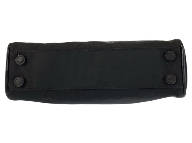Borsa a mano in nylon e pelle con logo Tessuto di Prada Nero - vista 10