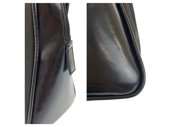 Borsa a mano in nylon e pelle con logo Tessuto di Prada Nero - vista 5