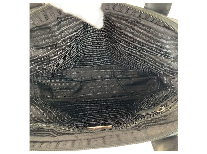 Borsa a mano in nylon e pelle con logo Tessuto di Prada Nero - vista 9