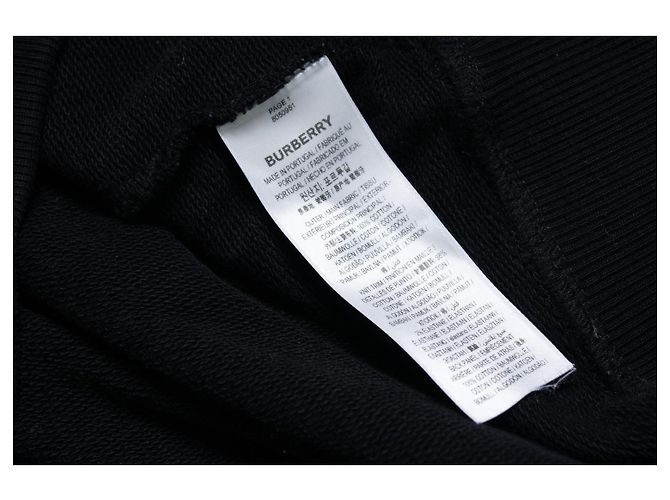Burberry, felpa nera con stampa a quadri Nero - vista 6