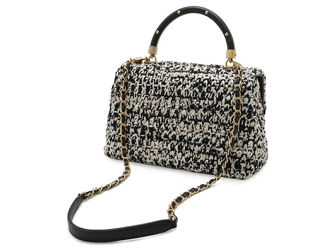 Borsa in pelle tweed Coco Handle di Chanel Nero - vista 2