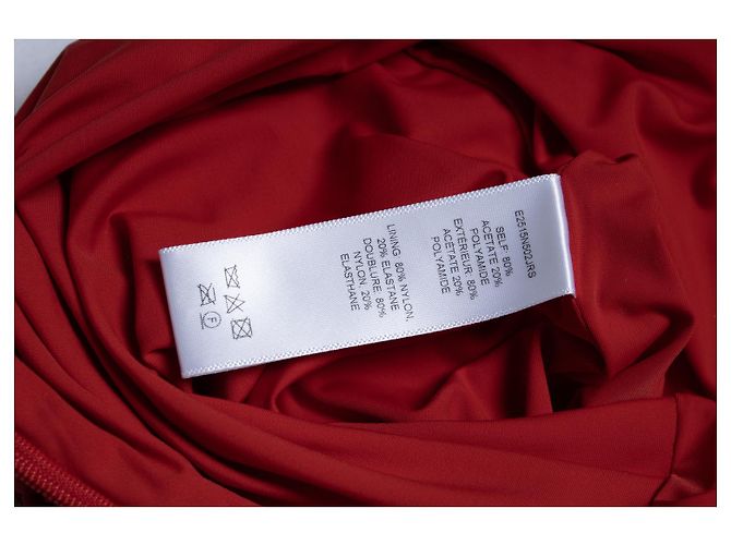 Carolina Herrera, Vestido maxi drapeado en rojo Roja - vista 6