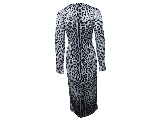 Vestido maxi de leopardo gris Dolce & Gabbana - vista 2