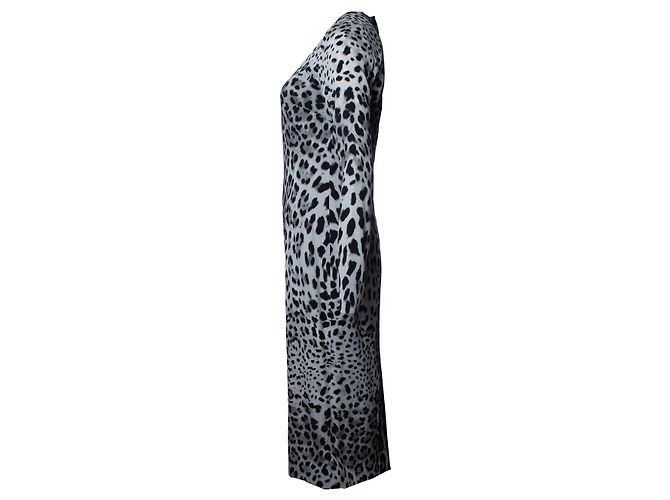 Vestido maxi de leopardo gris Dolce & Gabbana - vista 4