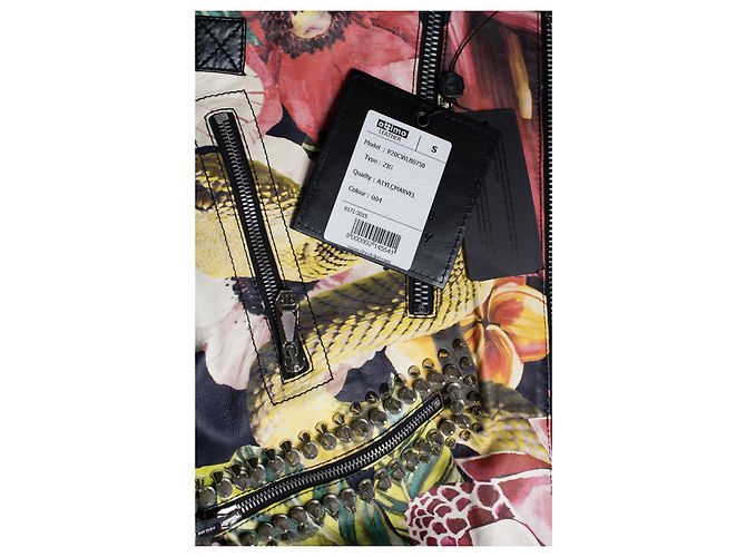 Florale Leder-Bikerjacke Philipp Plein Mehrfarben - Ansicht 6