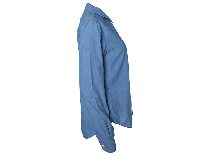 Camicia in denim blu Aspesi - vista 4